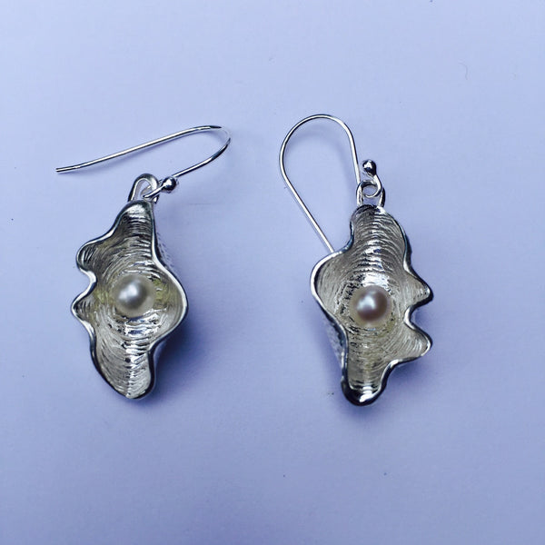 Oyster with Pearl Earrings
