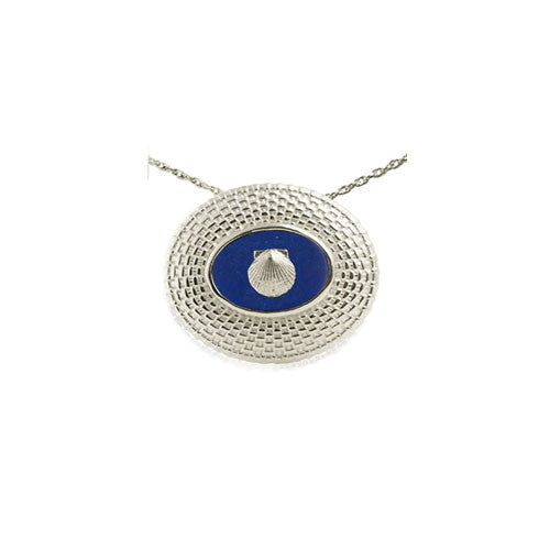 Large Sterling with Lapis Lazuli Nantucket Basket Pendant