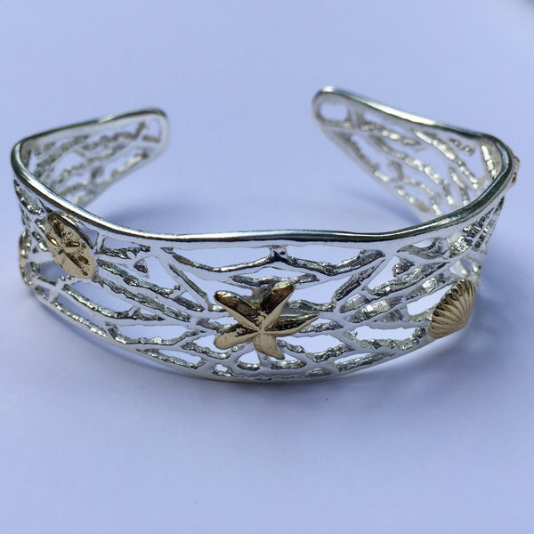 Sterling Branch Coral with Gold Bracelet