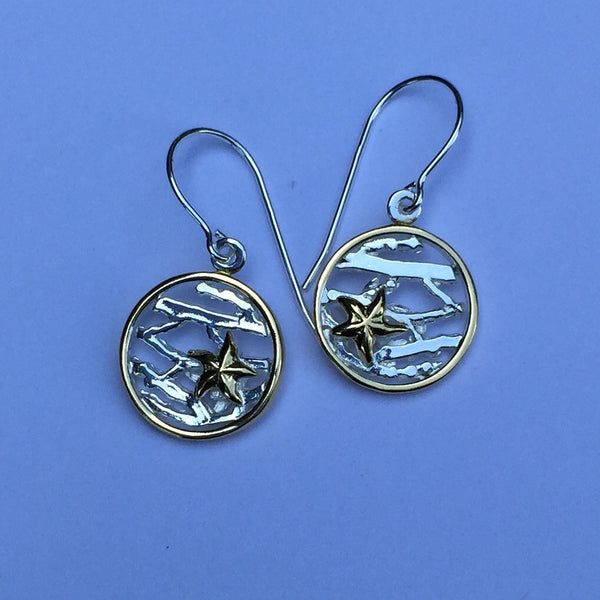 Sterling Coral with Gold Earrings