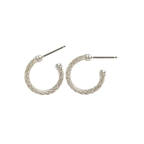 Sterling Nautical Cable Hoop Earrings