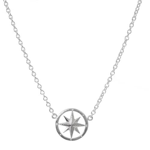 Sterling Compass Rose with attached chain