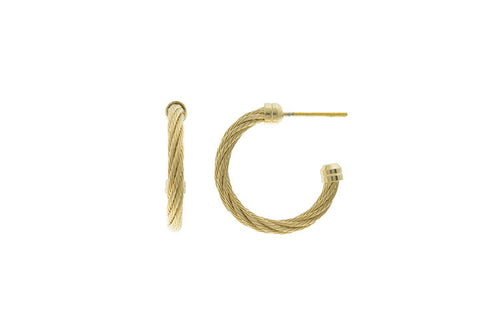 14K Nautical Cable Hoop Earrings