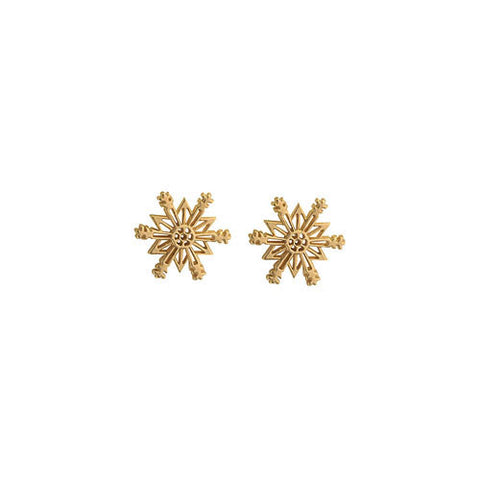 14 Karat Gold Snowflake Earrings