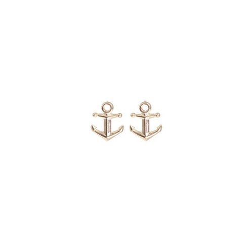 14K Gold Anchor Post Earrings