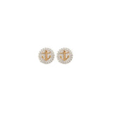 Sterling & 14K Gold Anchor Earrings