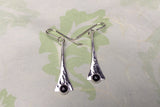 Silver and Onyx Dangle Earrings