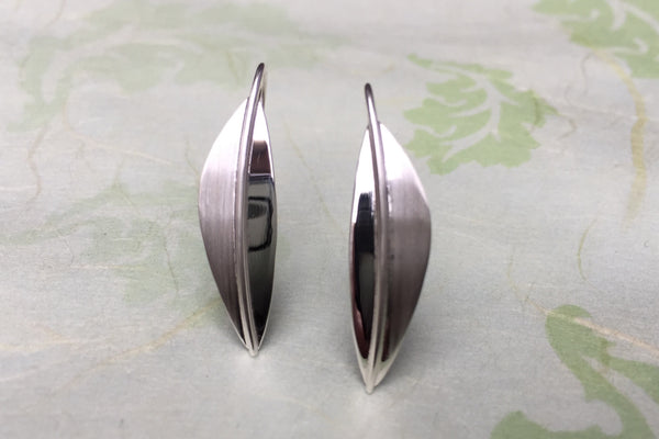 Leaf Earrings with Two Textures