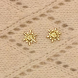 14 Karat Gold Snowflake Earrings