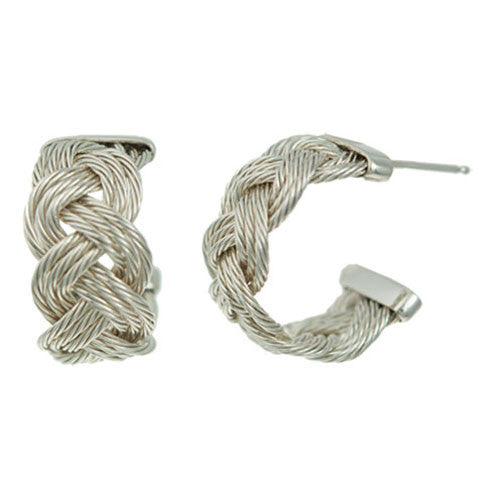 Sterling Braided Cable Hoops