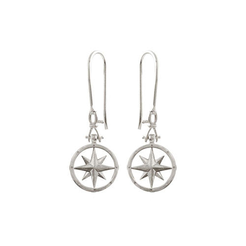 Compass Rose Sterling Silver Earrings