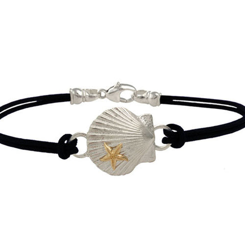 Sterling Scallop with 14K Seastar Swap Top